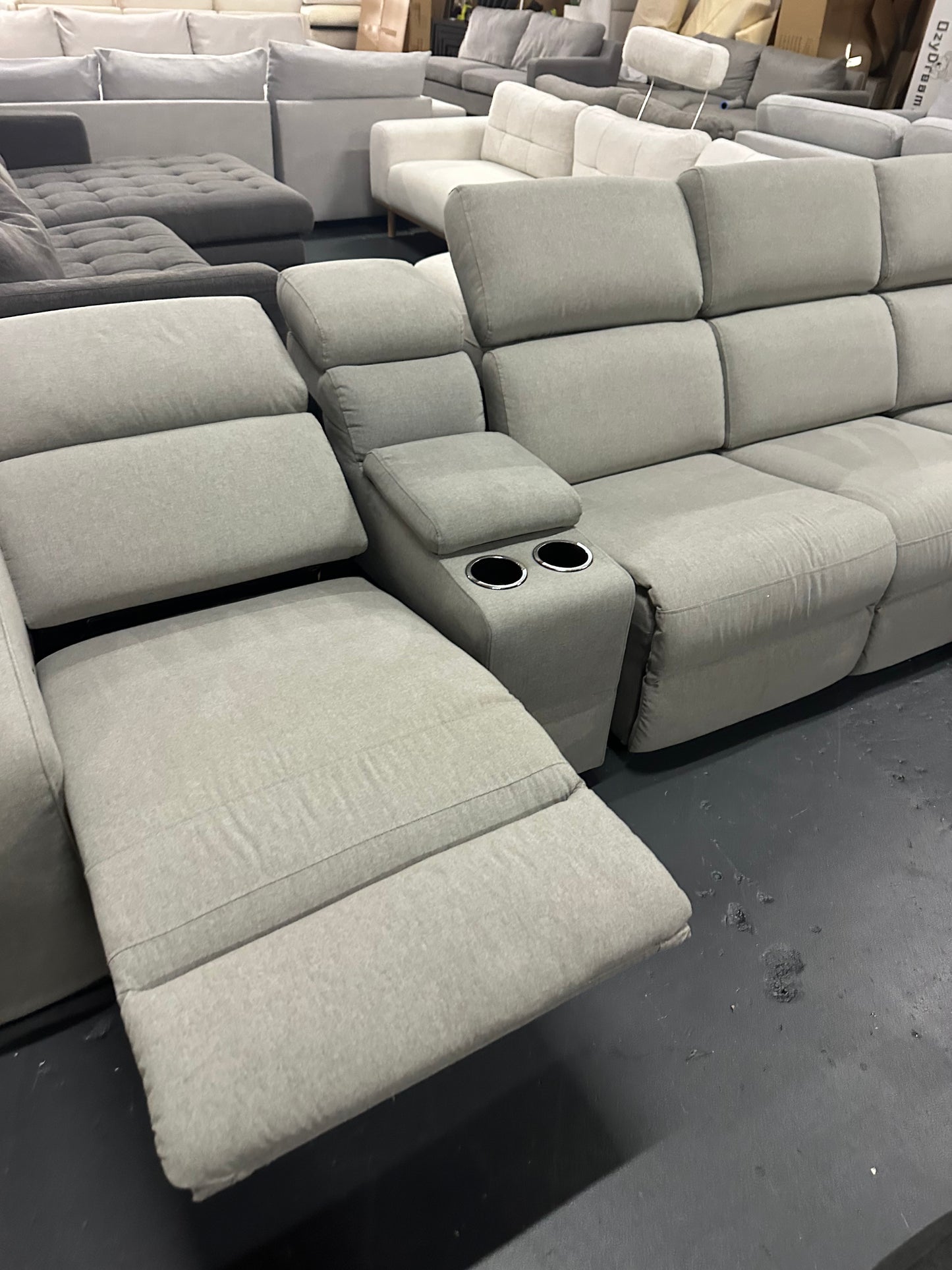 🔥 NICK SCALI L-SHAPE SOFA WITH ADJUSTABLE HEADREST! WITH 1 ELECTRIC RECLINER AND CUPHOLDERS! DELIVERY AVAILABLE 🔥