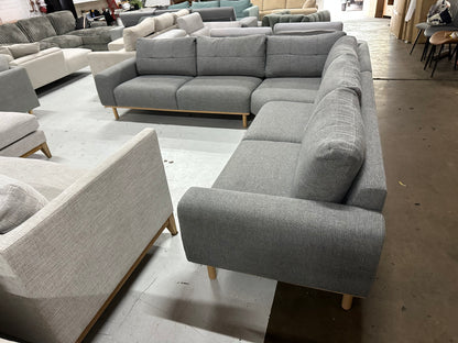 Dark grey color OzDesign chaise L shape Sofa (Pre-Owned). Perfect as new condition