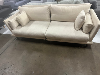 Custom made 2.5 seater Sofa (Pre-Owned) Cream Color all cushion and frame covers removable and washable