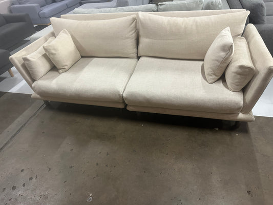 Custom made 2.5 seater Sofa (Pre-Owned) Cream Color all cushion and frame covers removable and washable