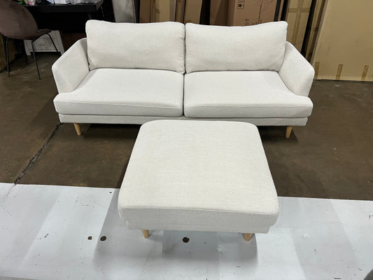Lounge Lover's Sofa (Pre-Owned) cream color 2.5 seater with a matching ottoman.