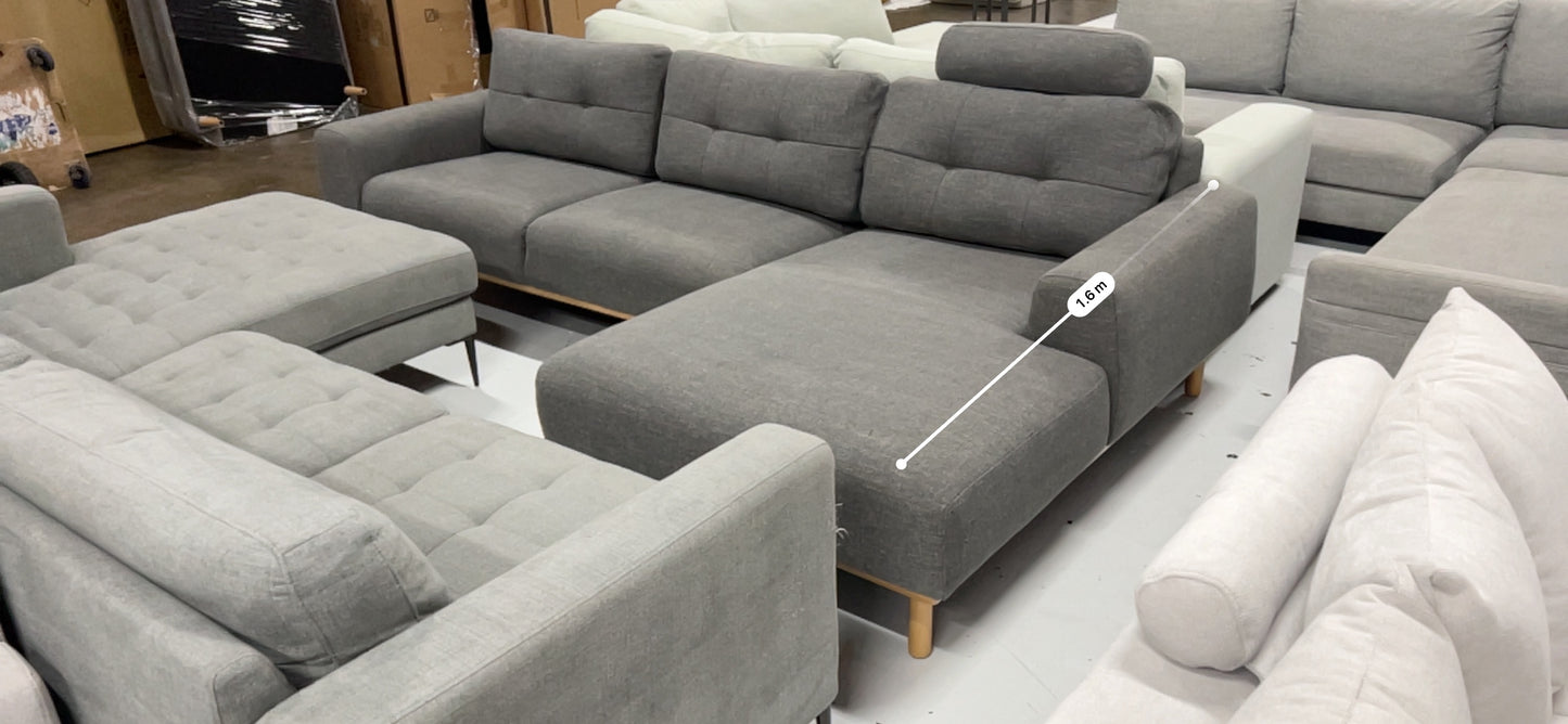 Dark grey color OzDesign chaise L shape Sofa (Pre-Owned). Perfect as new condition