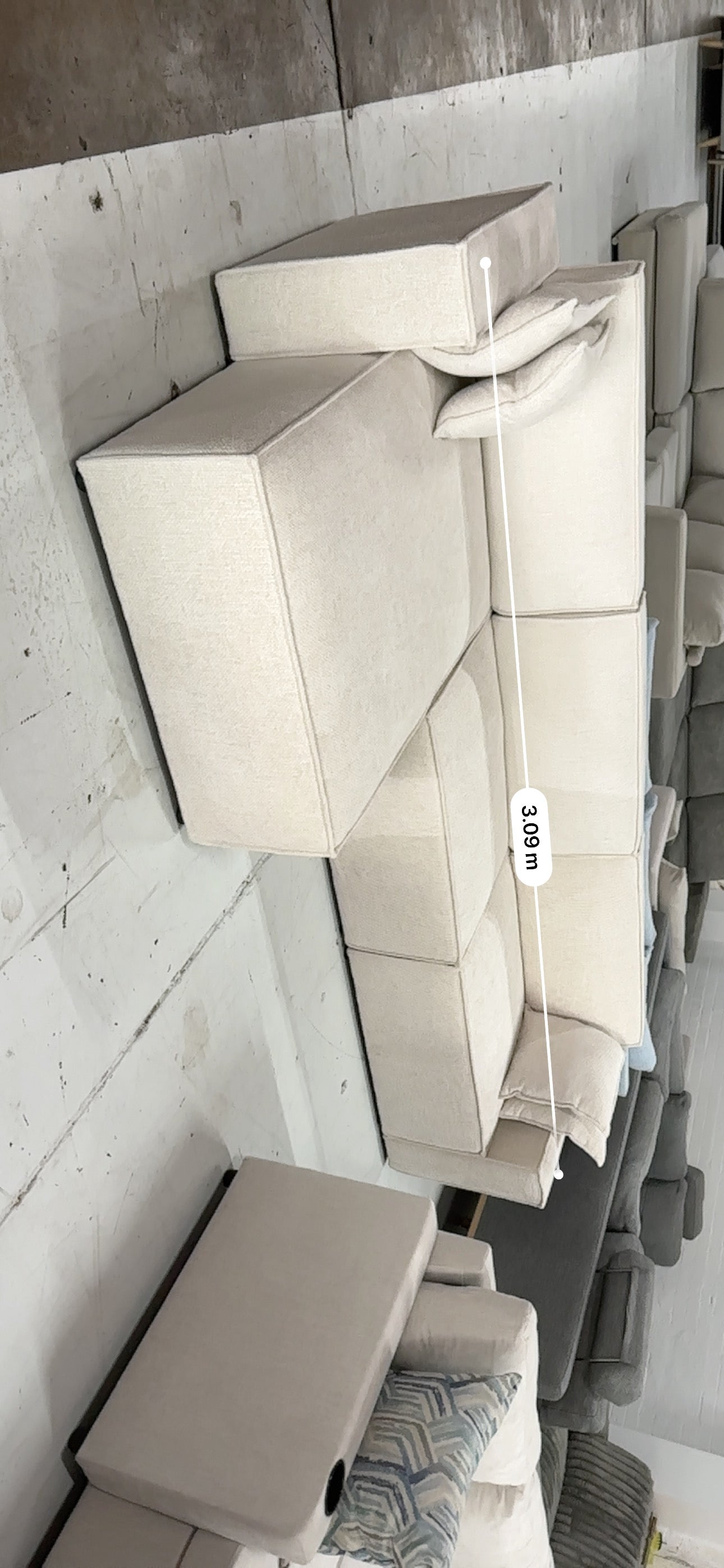 Amelia L Shape Sofa. Reversible chaise.