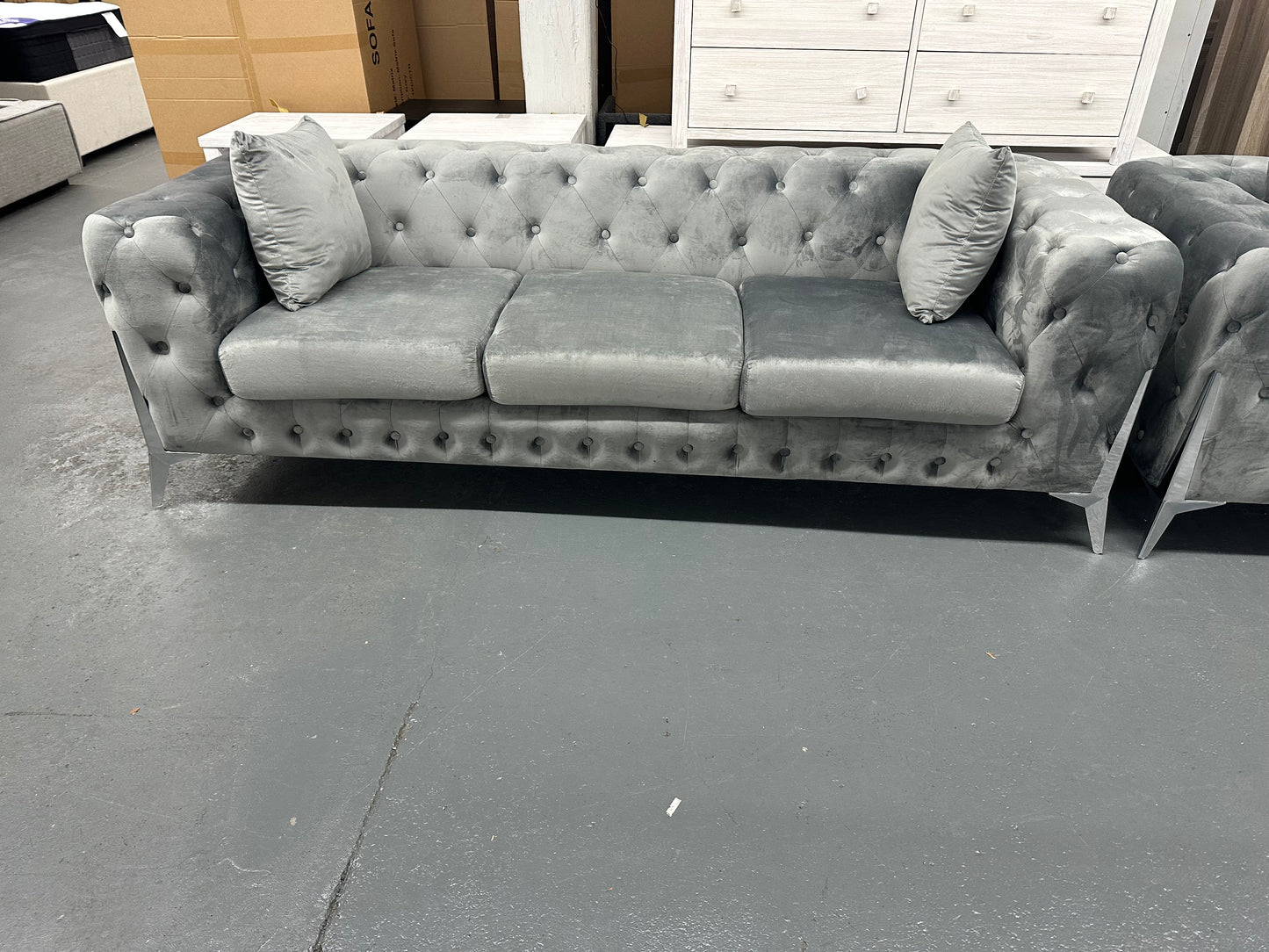 ✨ Chesterfield Velvet Sofa Set – Luxury 3 + 2 Seater Lounge Suite ✨