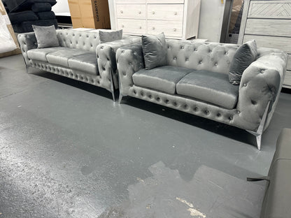 ✨ Chesterfield Velvet Sofa Set – Luxury 3 + 2 Seater Lounge Suite ✨