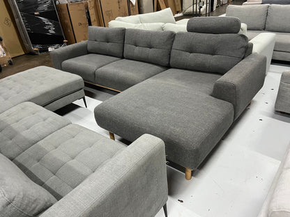 Dark grey color OzDesign chaise L shape Sofa (Pre-Owned). Perfect as new condition