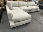 L-Shape Chaise Sofa with Pocket Spring, Foam & Feather Cushions