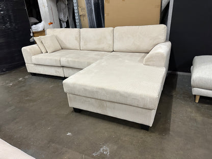 Noosa Reversible chaise corduroy sofa. Removable and washable covers
