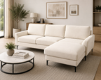 Aida Reversible Chaise L shape Sofa – Cream