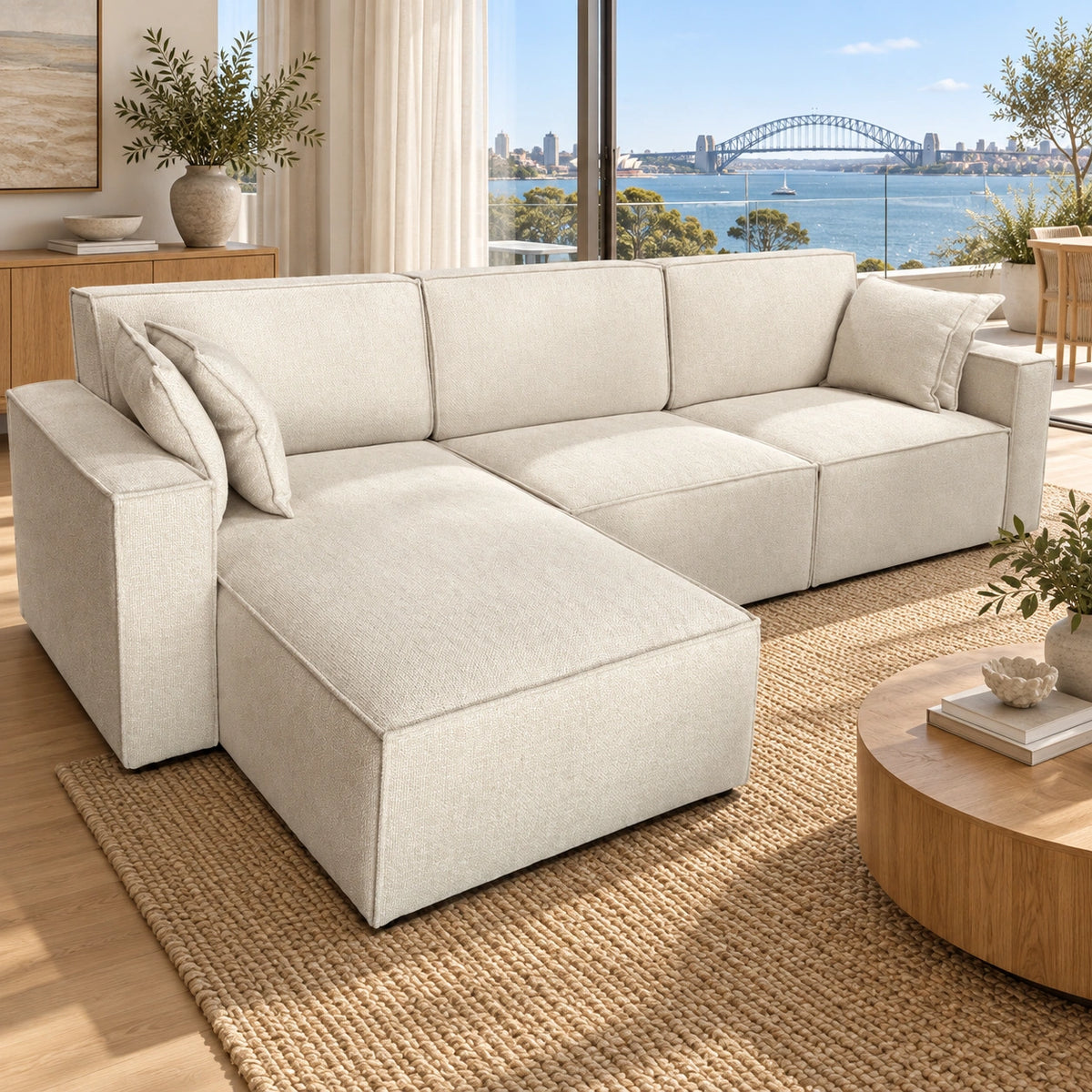 Amelia L Shape Sofa. Reversible chaise.