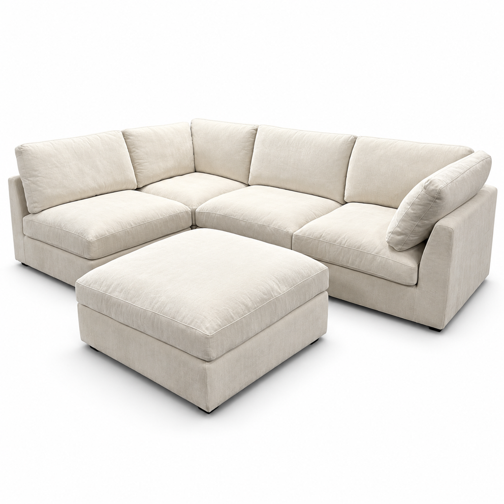 L Shape Wonda Modular Sofa – Cream