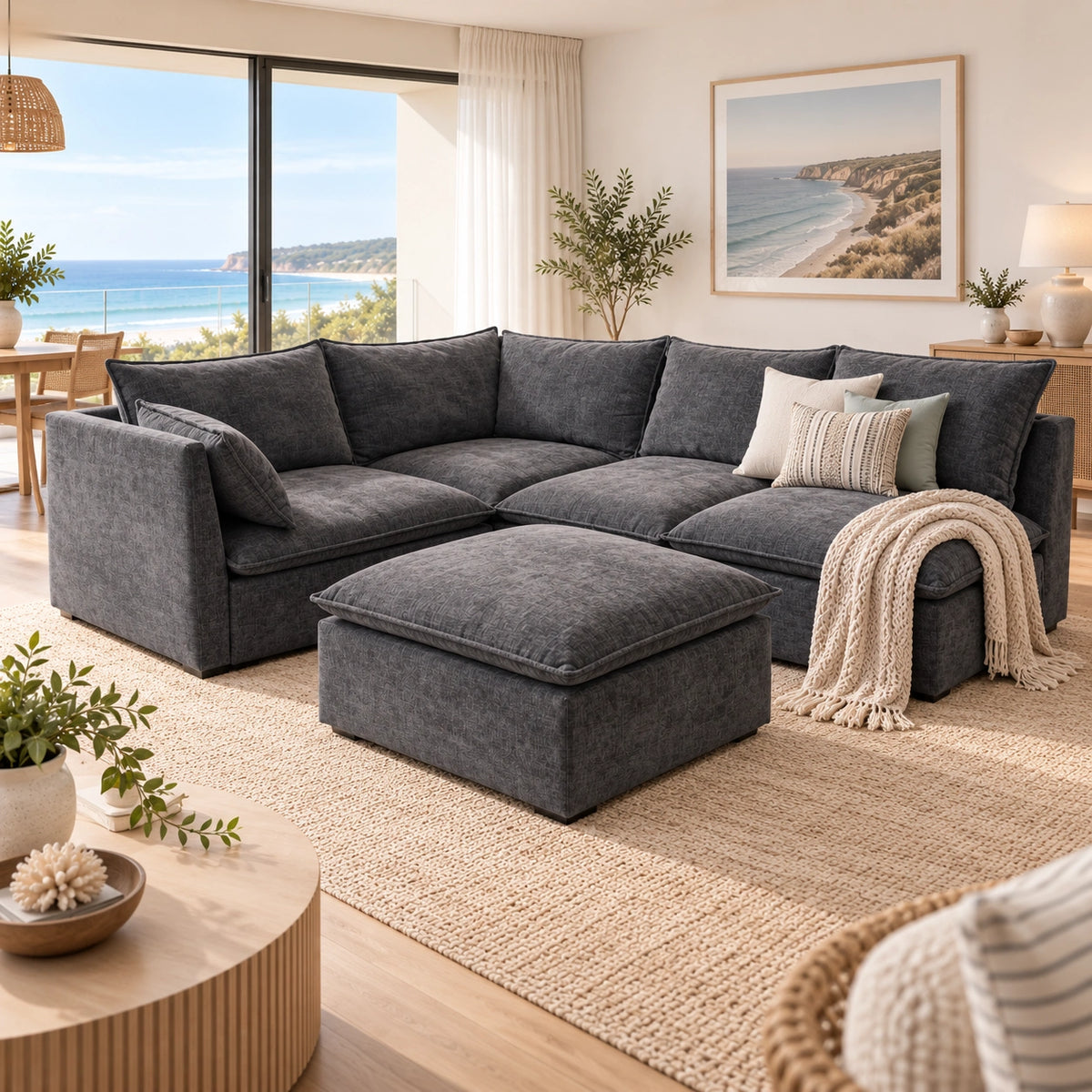 🛋️ Modular Cloud Style L shape Sofa – Fully Customisable Layout | Washable Covers