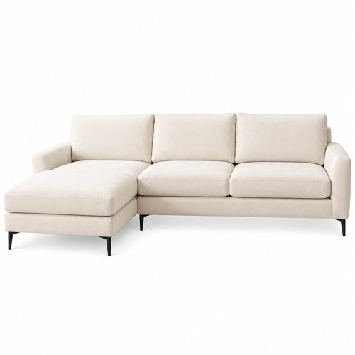 Aida Reversible Chaise L shape Sofa – Cream
