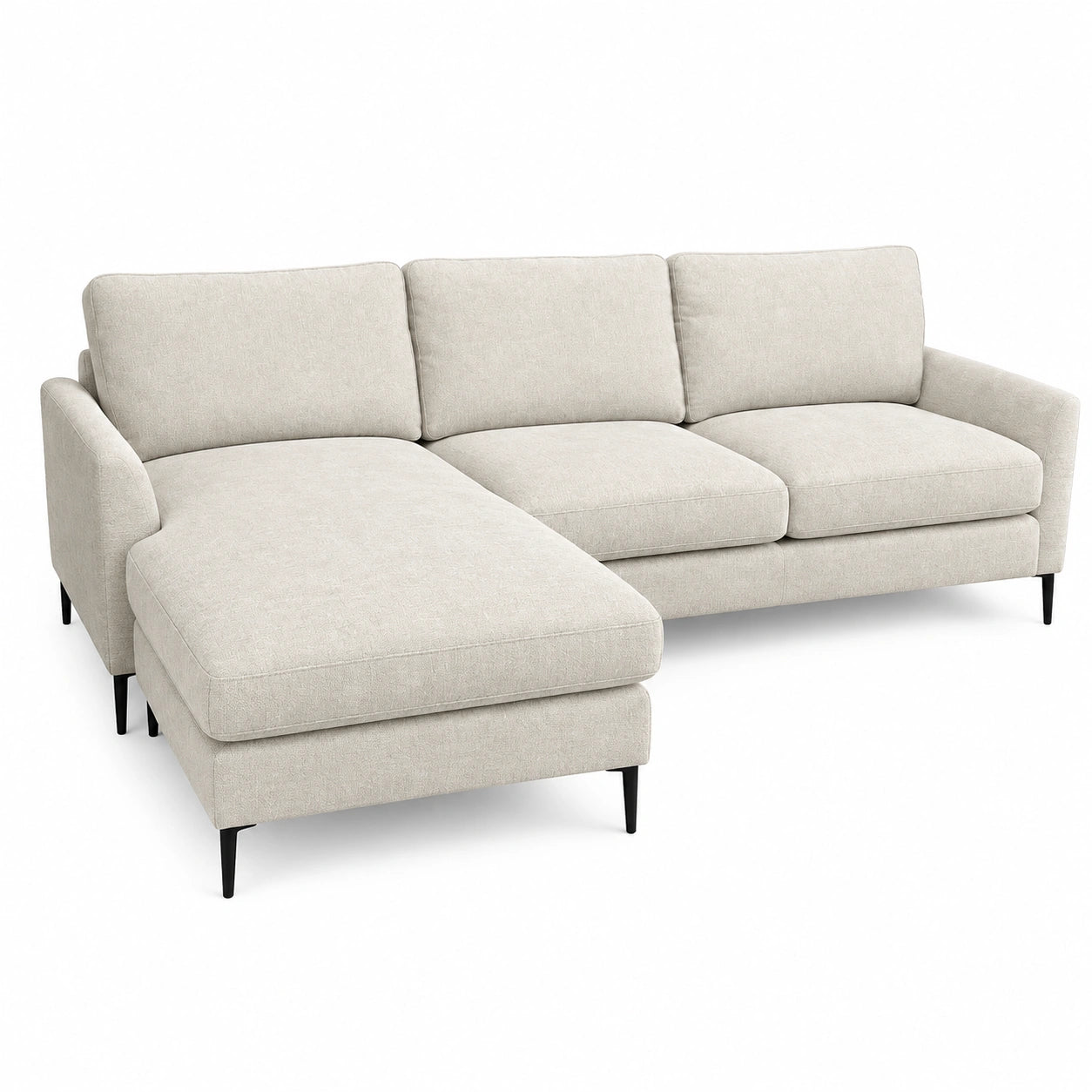 ✨ Modern L-Shape Sofa with Reversible Chaise – Cream Fabric