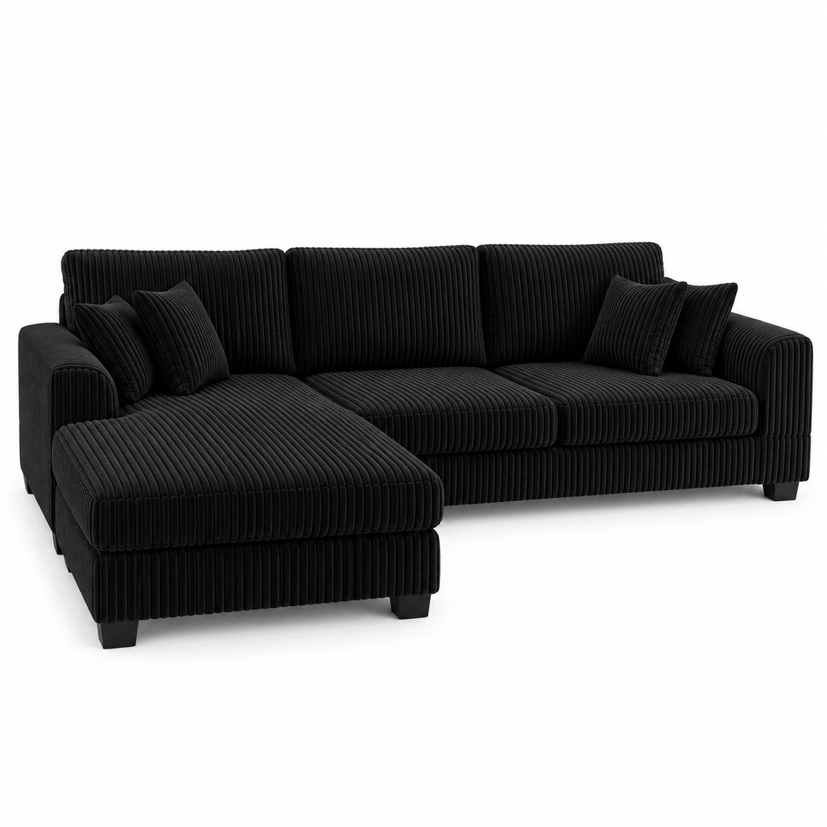 Luxury Corduroy L shape sofa. Reversible chaise