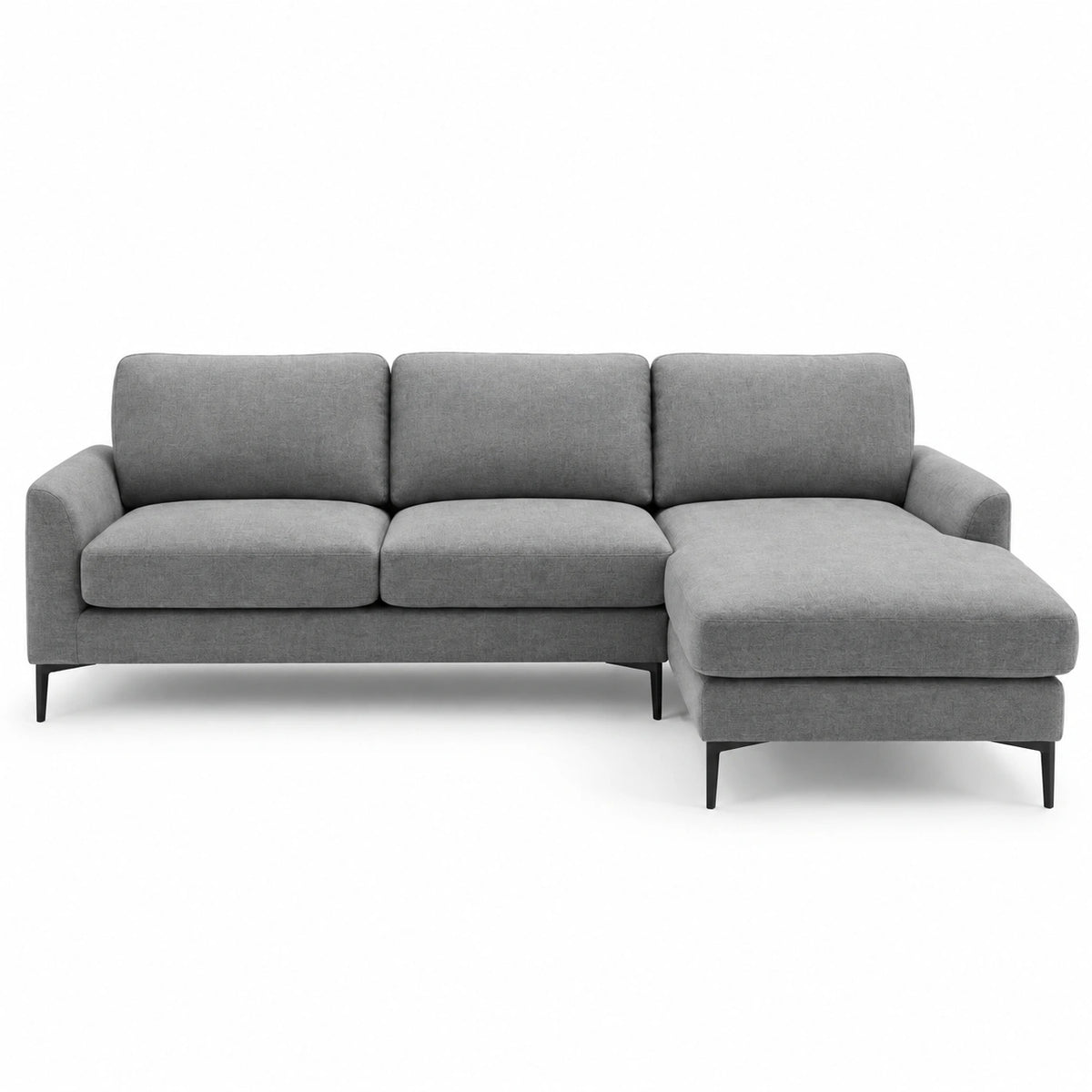 ✨ Modern L-Shape Sofa with Reversible Chaise – grey Fabric