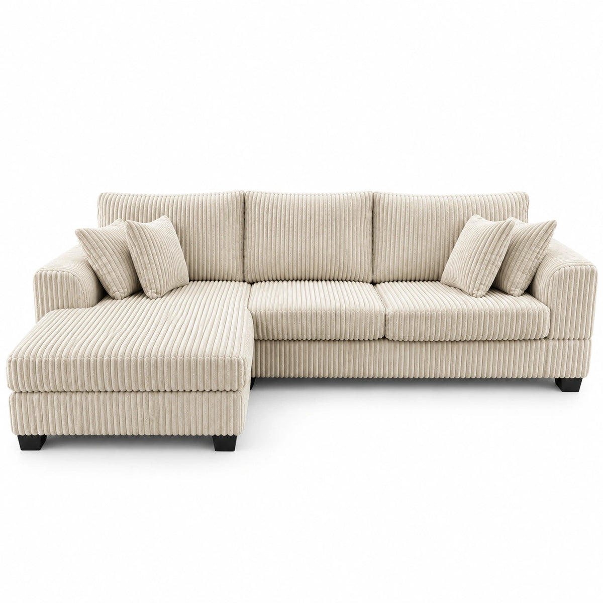 Noosa Reversible chaise corduroy sofa. Removable and washable covers