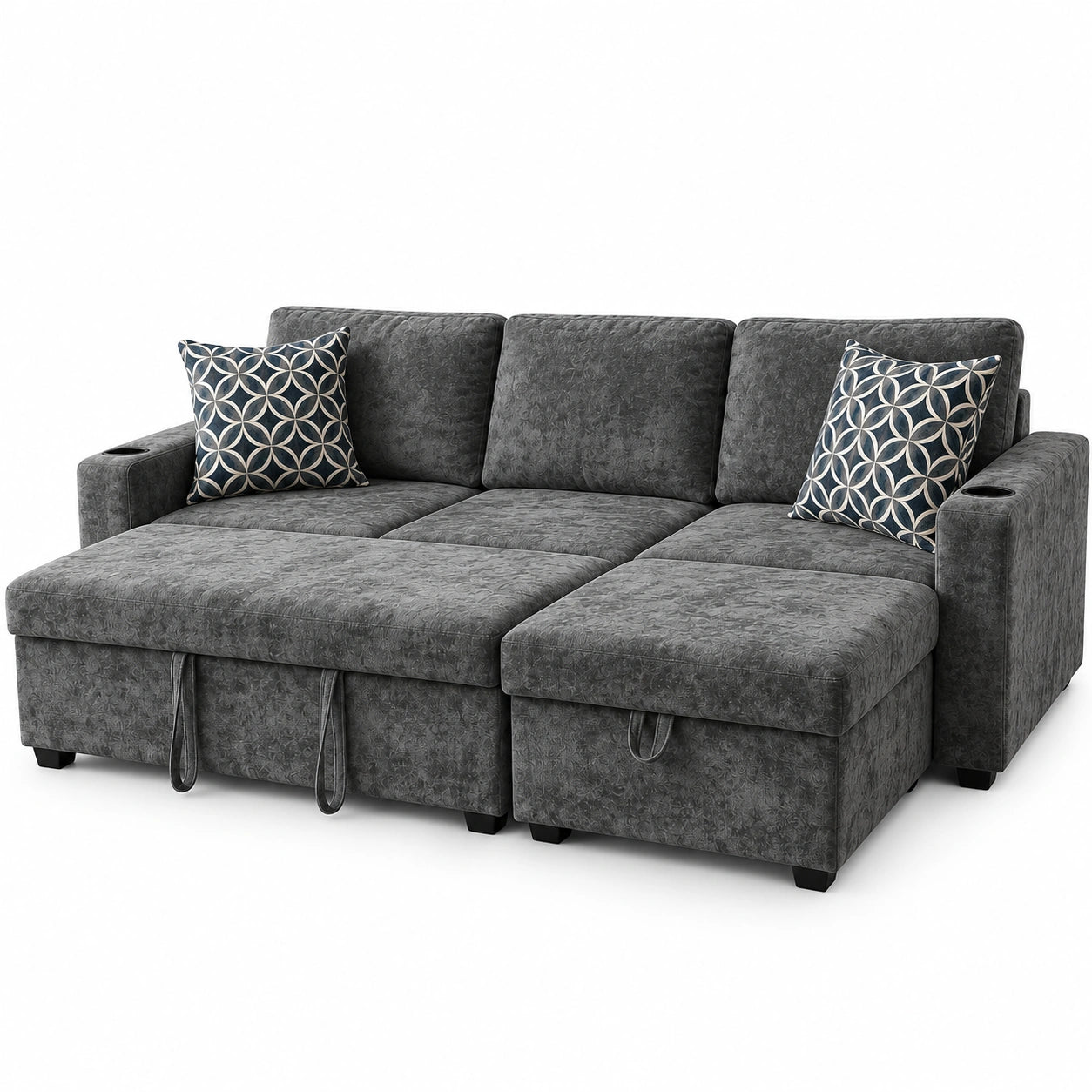 Lisa Sofa Bed, Dark grey/ Charcoal color