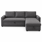Compact sofabed with storage and queen bed set