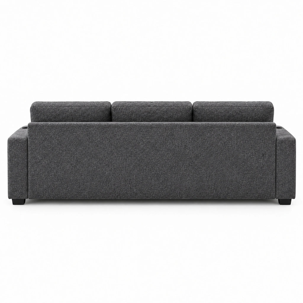 Compact sofabed with storage and queen bed set