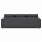 Compact sofabed with storage and queen bed set