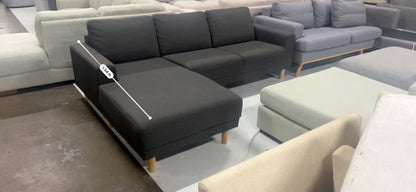 Great quality dark grey L shape sofa. Compact size perfect for city apartments