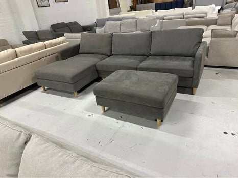 Big L shape sofa with ottoman (Pre-Owned) perfect as new condition