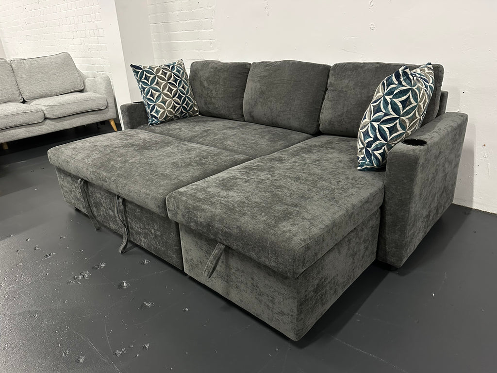 Lisa Sofa Bed, Dark grey/ Charcoal color