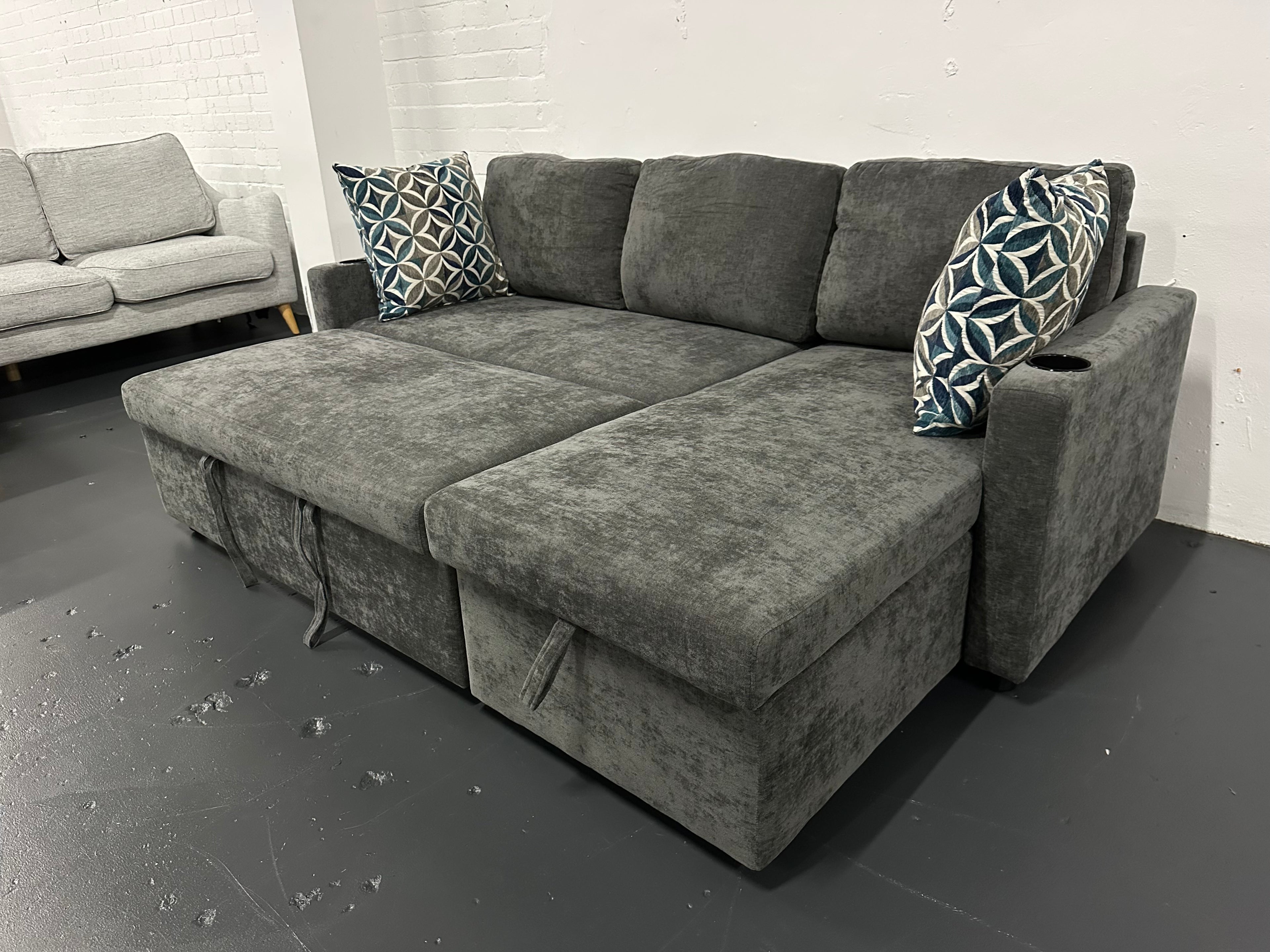 Lisa Sofa Bed, Dark grey/ Charcoal color