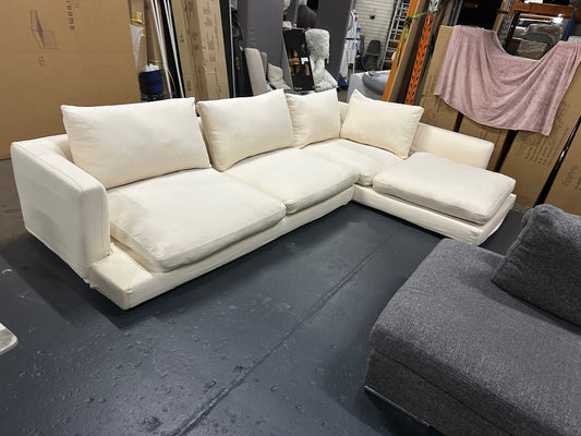 Massive deep seats Cream Color L shape. Lounge lovers long beach model