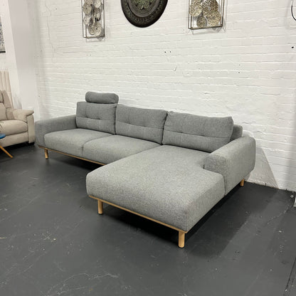 OZ Design L Shape Sofa – Grey | Excellent Condition | Steam Cleaned