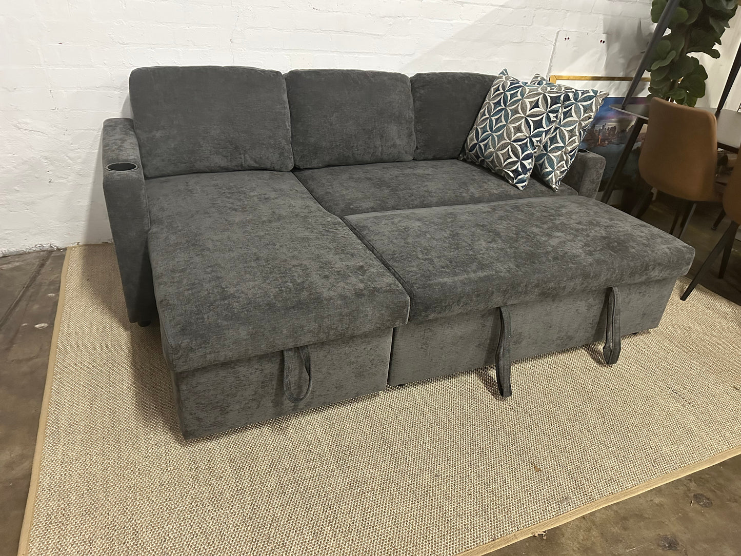 Lisa Sofa Bed, Dark grey/ Charcoal color