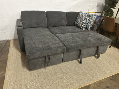 Lisa Sofa Bed, Dark grey/ Charcoal color