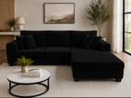 Luxury Corduroy L shape sofa. Reversible chaise