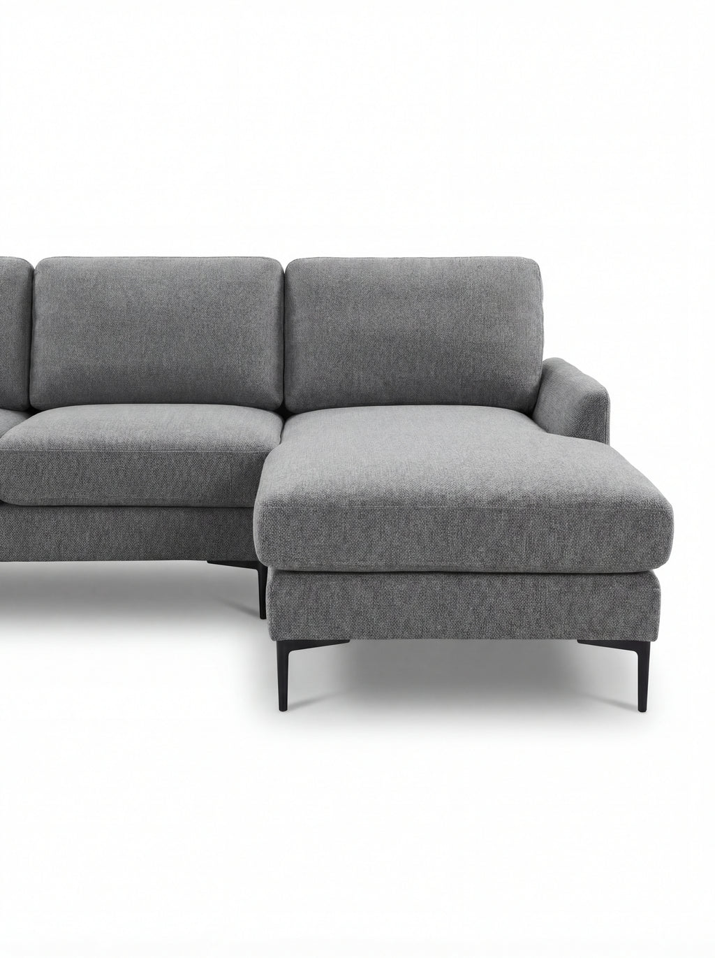 ✨ Modern L-Shape Sofa with Reversible Chaise – grey Fabric