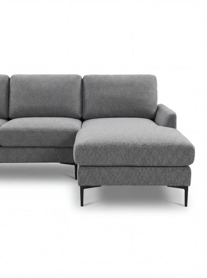 ✨ Modern L-Shape Sofa with Reversible Chaise – grey Fabric