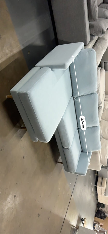 Freedom furniture Dockland model! Light blue L-Shape Sofa (Pre-Owned) professionally cleaned