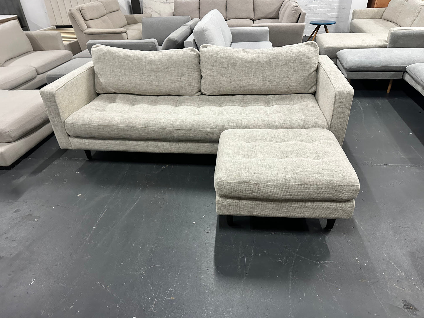 ✨ Designer 3 Seater Sofa + Matching Ottoman – Stunning Tufted Design ✨