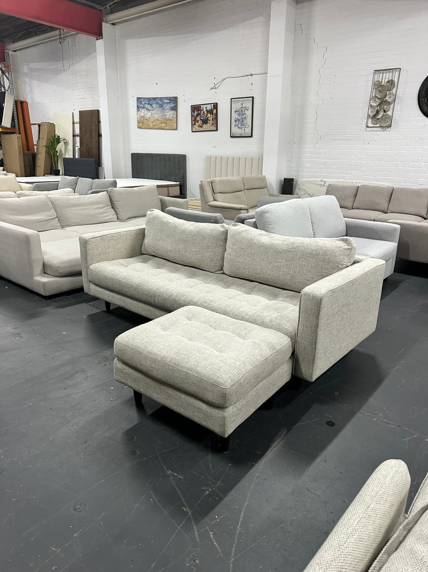 ✨ Designer 3 Seater Sofa + Matching Ottoman – Stunning Tufted Design ✨