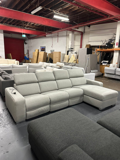 🔥 NICK SCALI L-SHAPE SOFA WITH ADJUSTABLE HEADREST! WITH 1 ELECTRIC RECLINER AND CUPHOLDERS! DELIVERY AVAILABLE 🔥