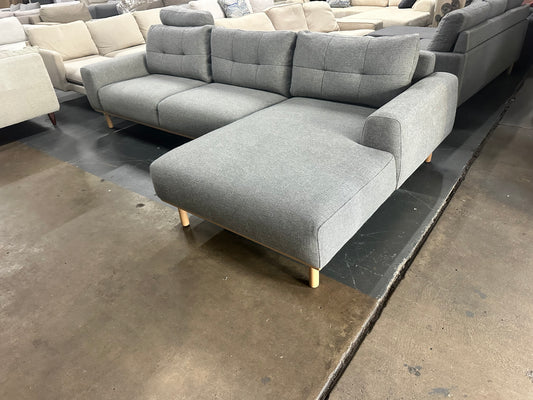 OZ Design L Shape Sofa – Grey | Excellent Condition | Steam Cleaned