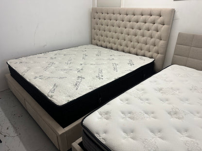 Strong and stylish king bed frame and mattress set. Delivery and installation available