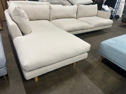 Comfortable cloud feel cream color Lounge lovers Hampton model. Duck feather as new condition