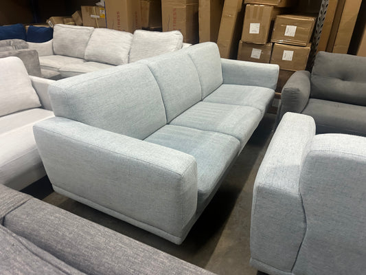 Beautiful Light blue Amart sofa. Comfortable as new condition. Preowned steam cleaned