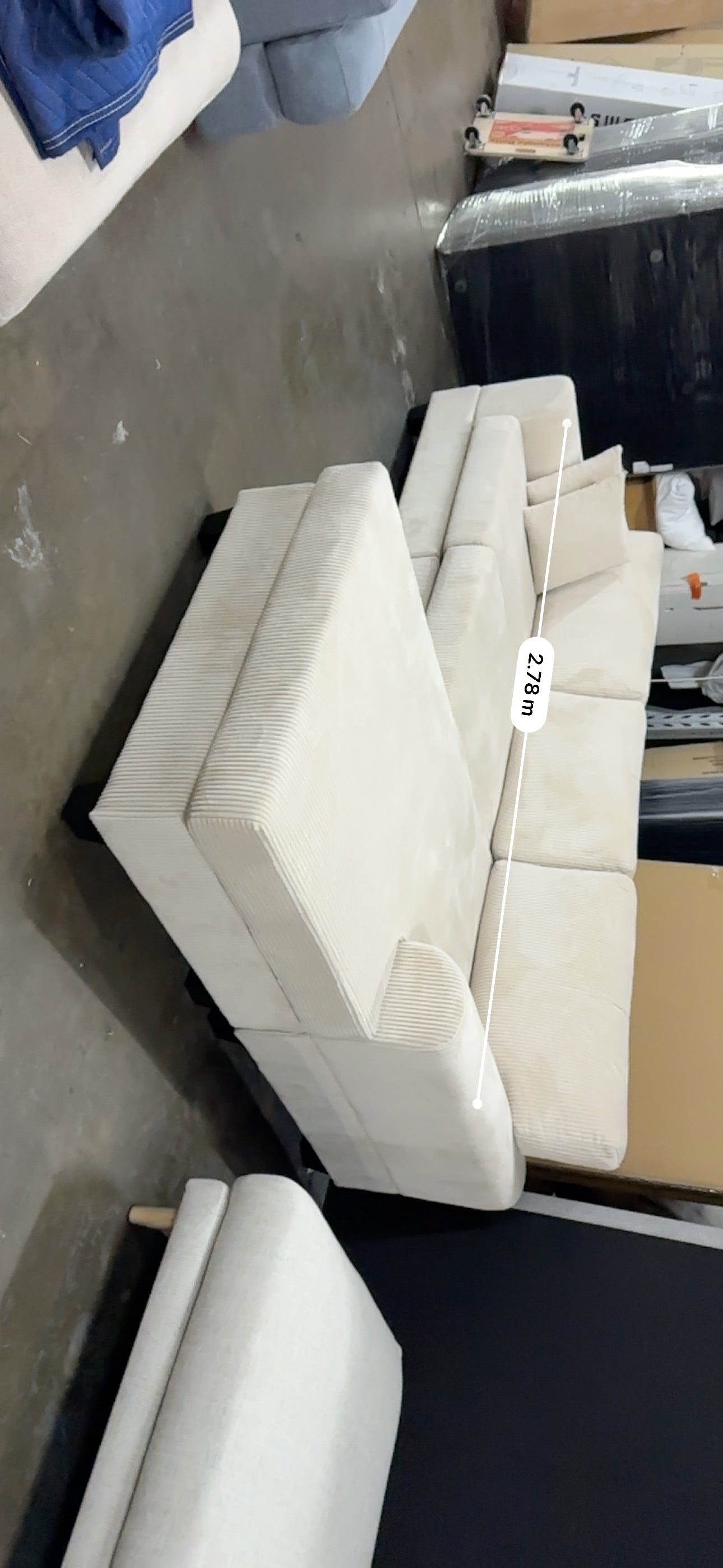Noosa Reversible chaise corduroy sofa. Removable and washable covers