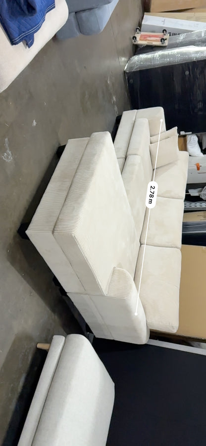 Noosa Reversible chaise corduroy sofa. Removable and washable covers