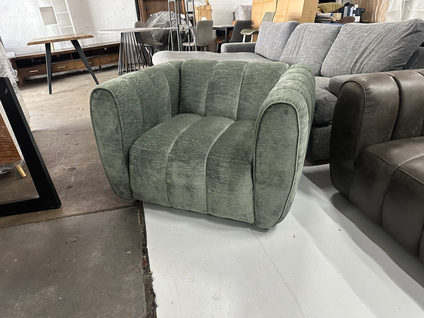 Aston Olive Green swivel armchair