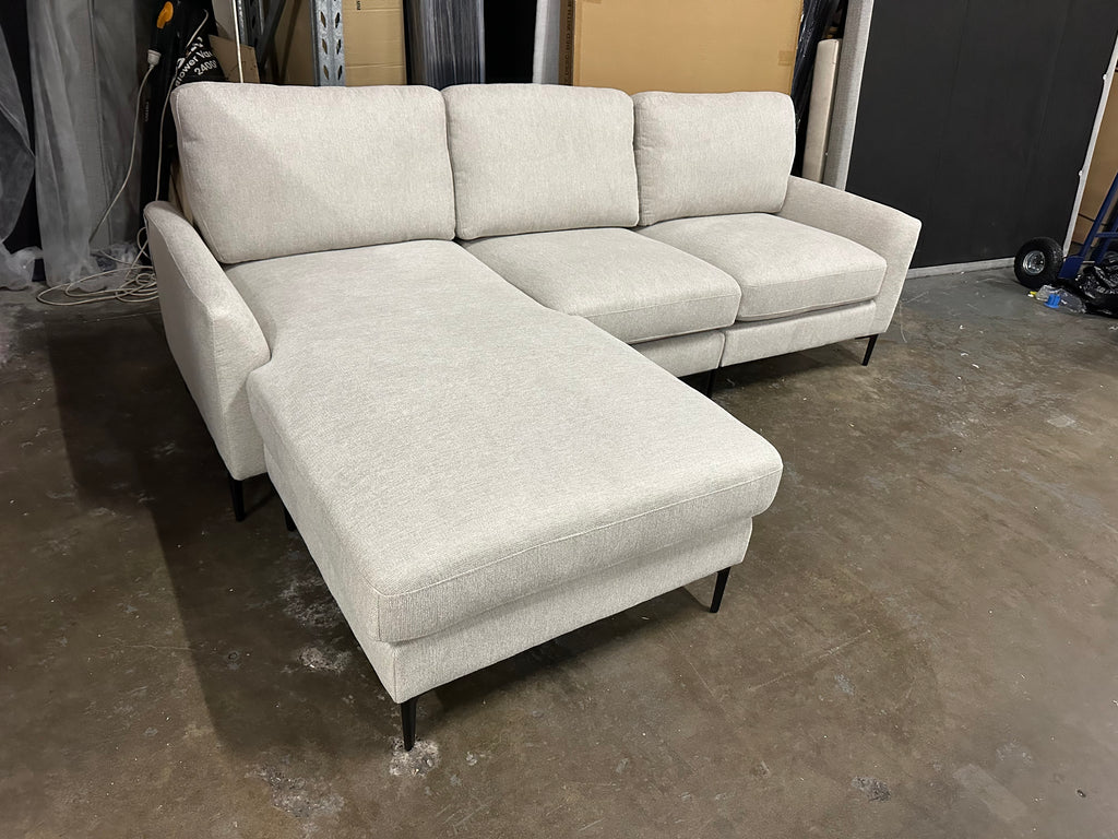 ✨ Modern L-Shape Sofa with Reversible Chaise – Cream Fabric