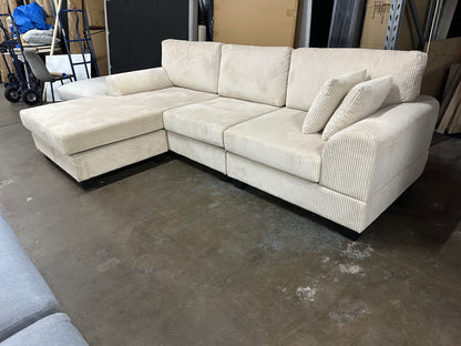 Noosa Reversible chaise corduroy sofa. Removable and washable covers