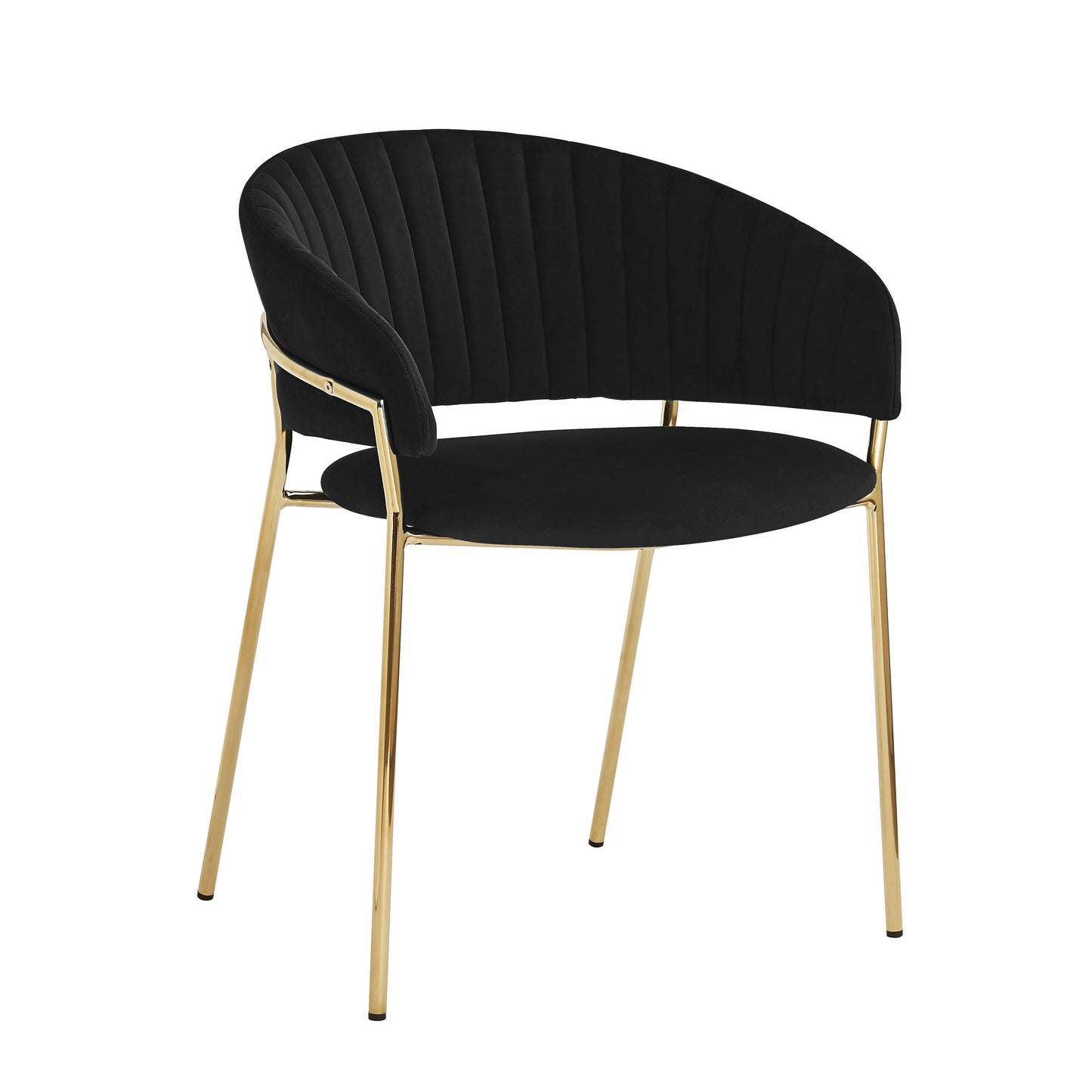 Lex Black Velvet Chair with Gold Leg
